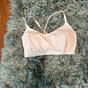 White crazy yoga bikini bathing suit top women’s size small